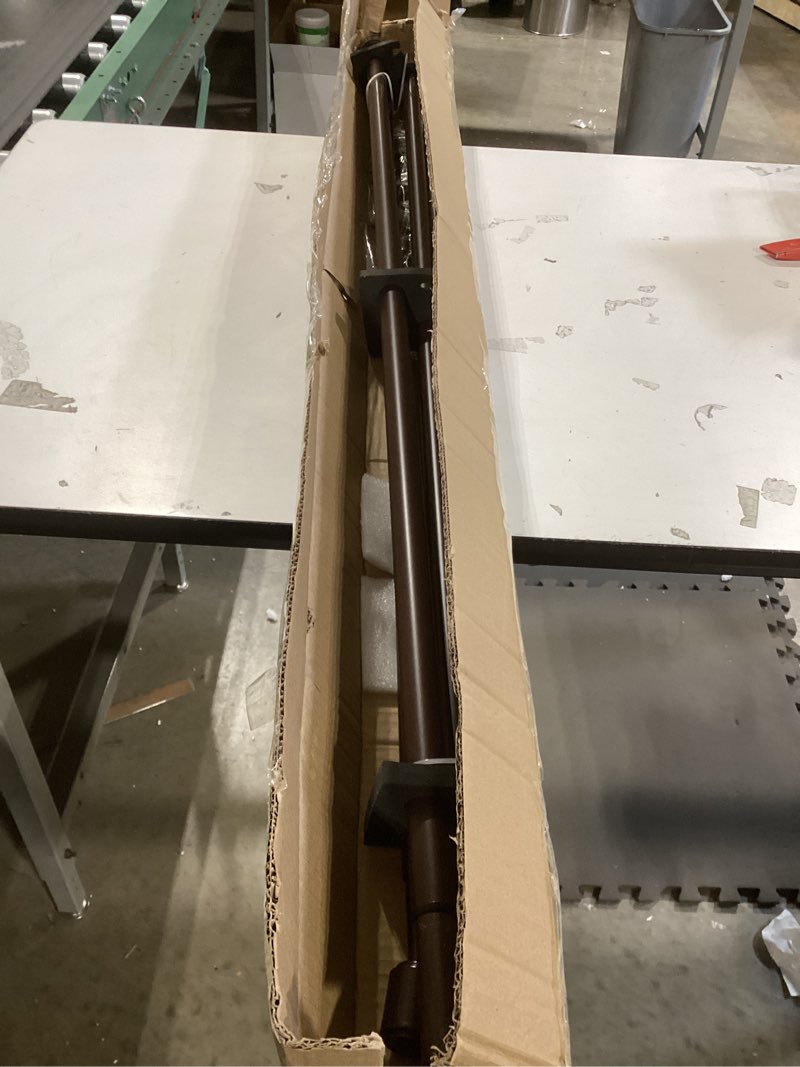 Condition photo showing Good Condition for Kemmie 1" Window Treatment Curtain Rod with Cylindrical Cap Finials, Double Drapery Rod Adjustable Length 72-144", Bronze Bronze 72-144"