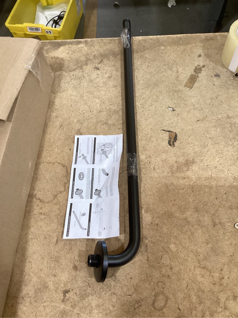 Condition photo showing As Is for shower arm with flange 16 inches oil rubbed bronze wall mount replacement angle shower head arm wall-mounted for fixed shower head & handheld showerhead