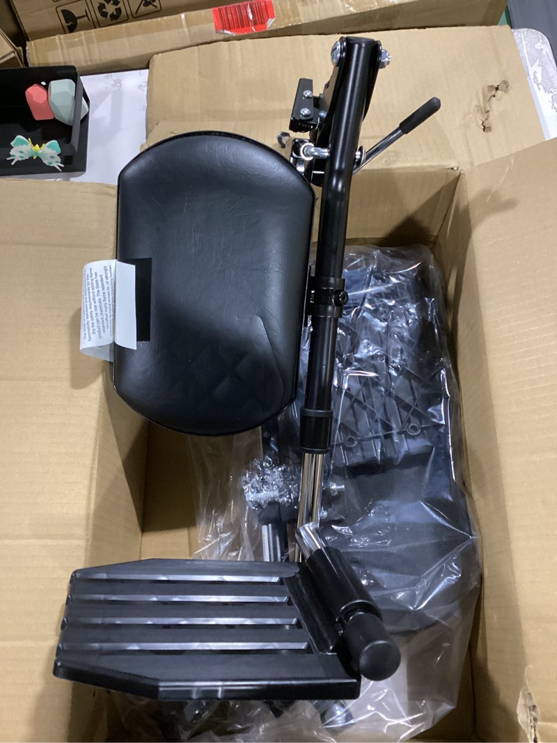 Condition photo showing New/Like New for universal wheelchair footrest with comfort foam cushion - adjustable lift & extendable anti-slip foot plate, foldable quick release for transport chairs (black 1 pair) lk3jelr t94 models compatible