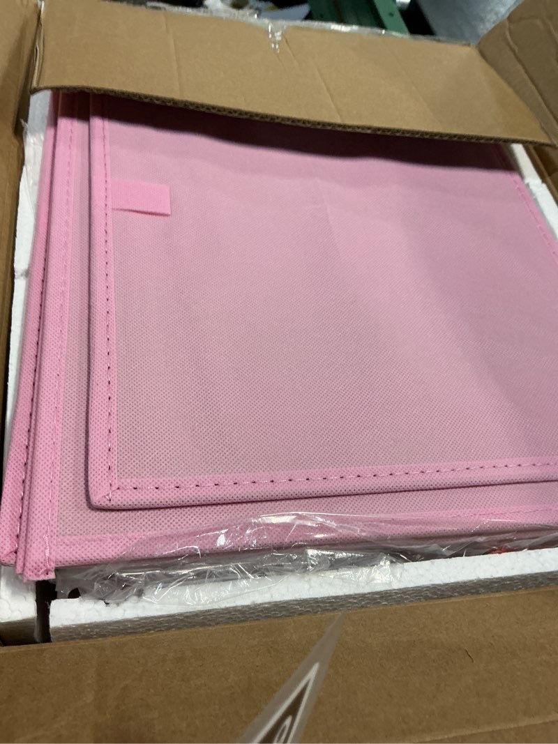 Condition photo showing New/Like New for boluo stackable closet drawers for clothes organizers and storage fabric pink 2 drawer dresser for bedroom 2 packs modern small m(11.2"d x 15.2"w x 16.1"h) pink