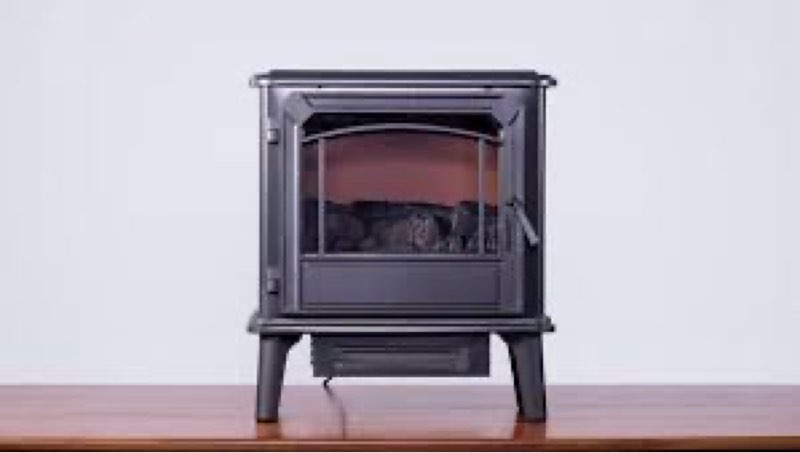 style selections 20.87-in w 5200 -btu black metal flat wall fan-forced electric stove with thermostat