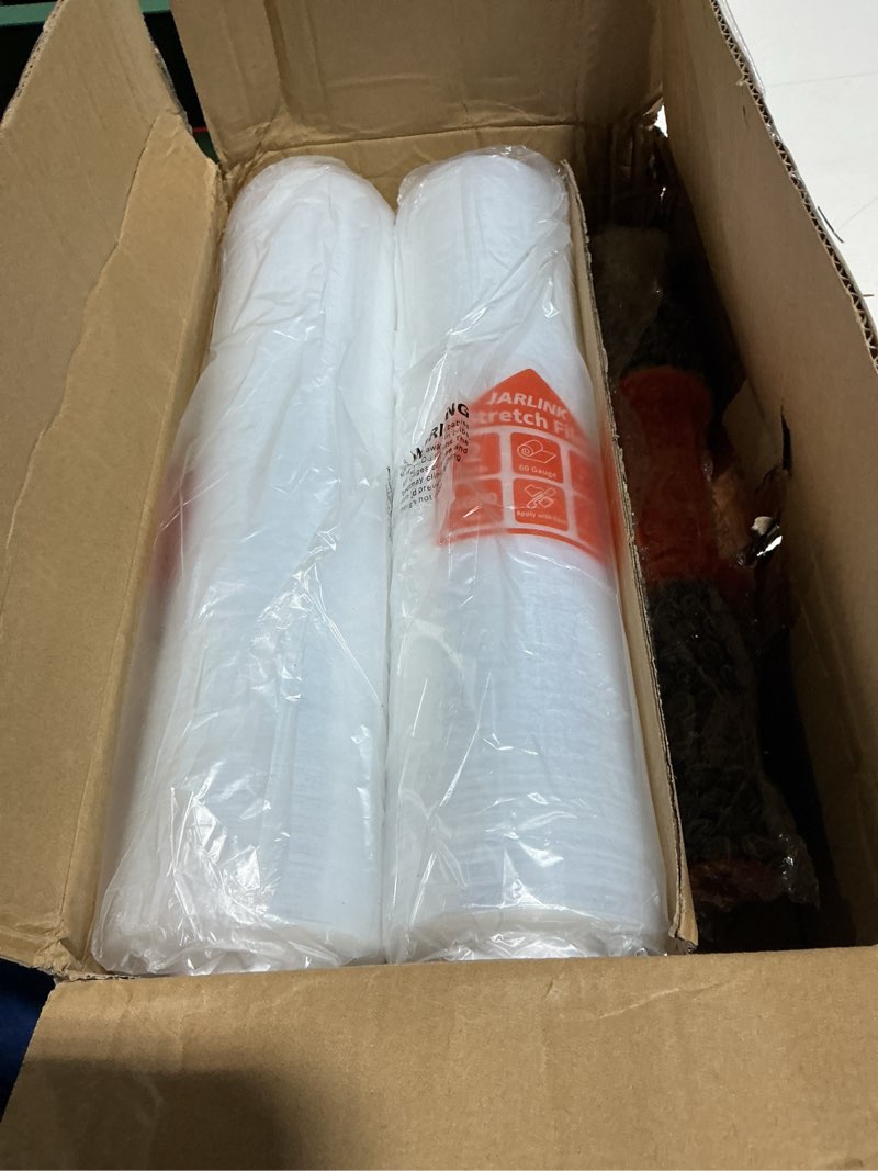Condition photo showing Good Condition for jarlink stretch film, 15 inch x 1000 feet shrink wrap for pallet wrap, industrial strength stretch wrap with handles, moving wrapping plastic roll, 60 gauge, 2 pack, clear 2 pack orange handles