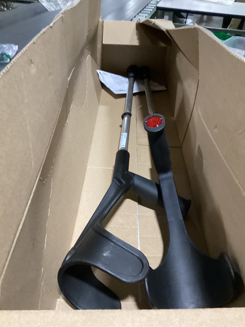 Condition photo showing New/Like New for PEPE Mobility Forearm Crutches for Adults (x2 Units) Open Cuff, Adjustable Height, Aluminium, Lightweight Elbow Crutches, Made in Europe Black