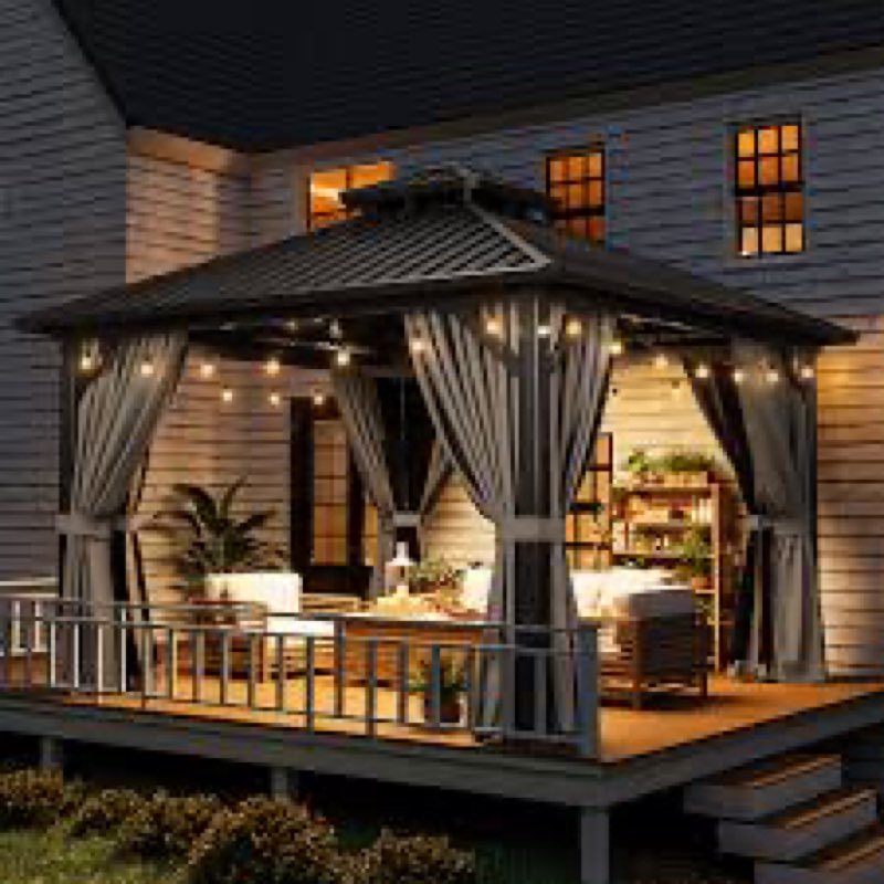 12 ft x12 ft patio gazebo with double roof \ 3 boxes total 
