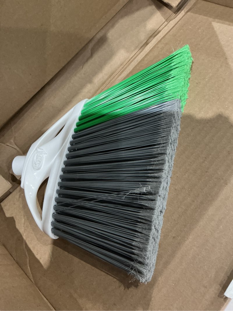 Condition photo showing Good Condition for libman flextech broom with dustpan combo set for sweeping indoor and outdoor floors, pet, dog hair broom, 55” precision angle broom, 3 piece handle, 11" wide, 10.25" wide dust pan