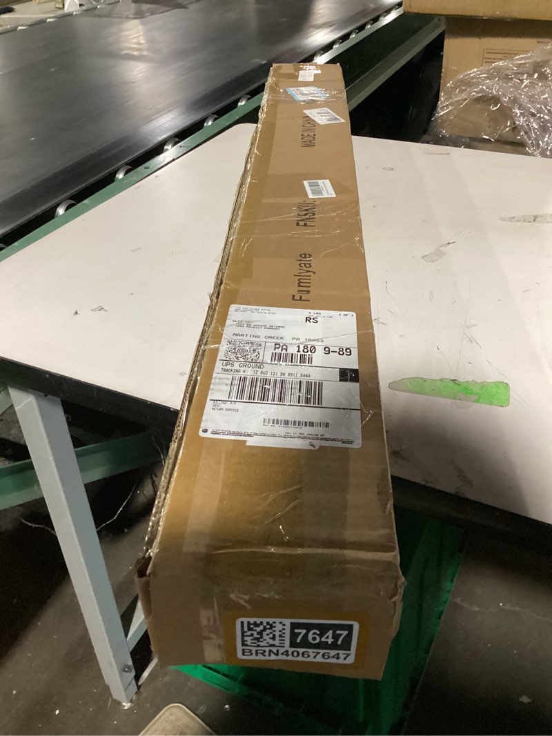 Condition photo showing Good Condition for 1 inch double curtain rods 36 to 72 inches, adjustable telescoping window drapery rod, dual heavy duty curtain rods with iron-finials for sliding glass door, patio, bedroom, kitchen, bronze 36"-72" bronze