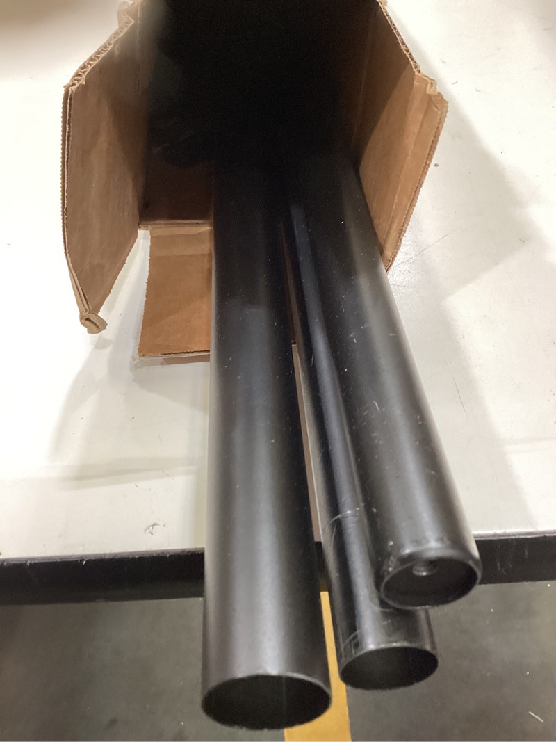 Condition photo showing As Is for heavy duty curtain rods, 1 1/8" diameter curtain rod for window 72-144 inch(6-12ft), single drapery rods with classic finials and adjustable aluminum alloy brackets, matte black matte black 72-144"