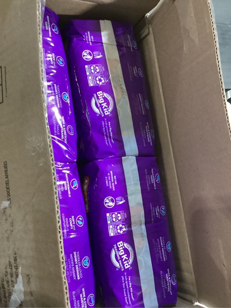 Condition photo showing New/Like New for pull-ups boys' potty training pants, size 3t-4t training underwear (32-40 lbs), 112 count (4 packs of 28), packaging may vary 3t-4t 112