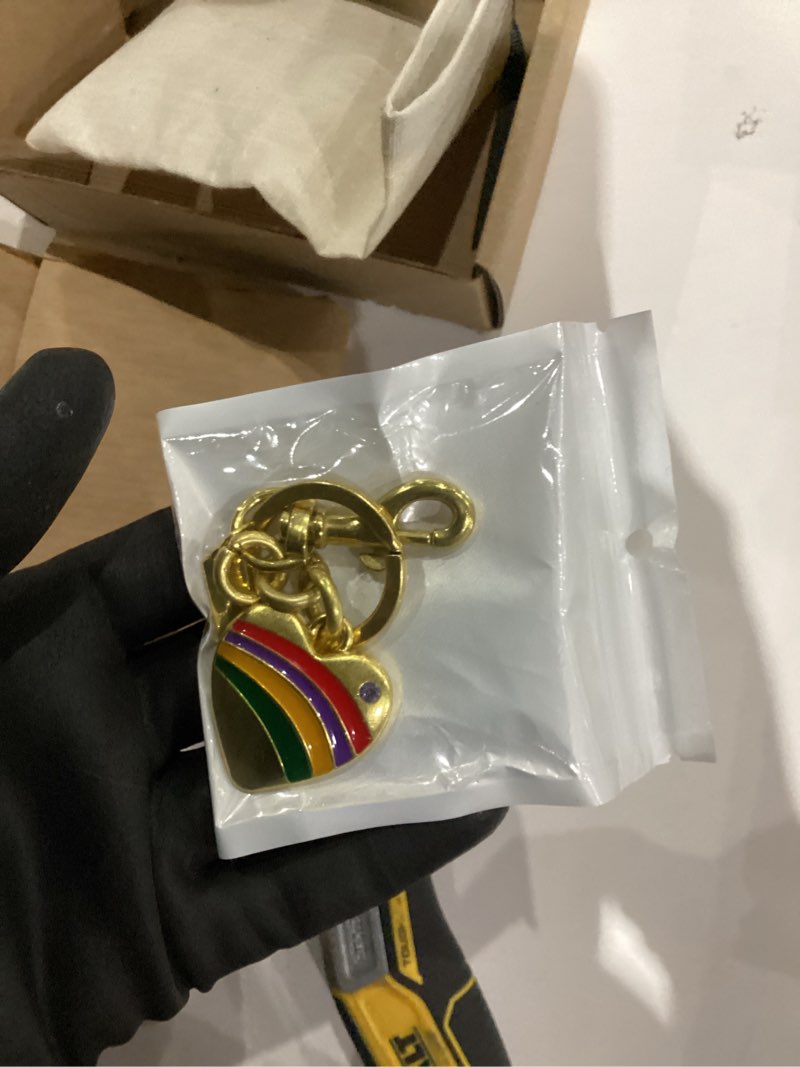 Condition photo showing New/Like New for Women's Keyrings Mini Cute Keychain for women accessories preppy stuff purse charms for handnags leather bag charms Silver