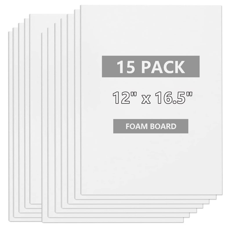 30 Pack Foam Core Board 12 x 16.5Inch White Foam Board for Projects 3/16Inch Thick Polystyrene Foams