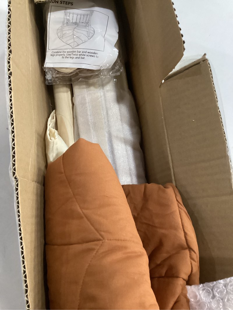 Condition photo showing Good Condition for Razee Wooden Baby Play Gym Activity Mat, Leaf Shaped Play Mat Baby Gym with 6 Hanging Sensory Toys Foldable Baby Gym Newborn Infant Baby Use Khaki