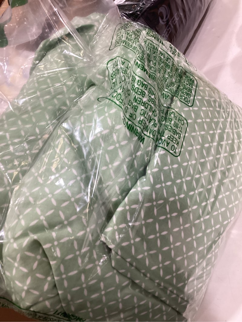 Condition photo showing Good Condition for california design den flat twin sheet - soft 400 thread count sateen, natural 100% cotton flat sheets only twin size, breathable, durable and cooling - sage green twin 16 - green sage
