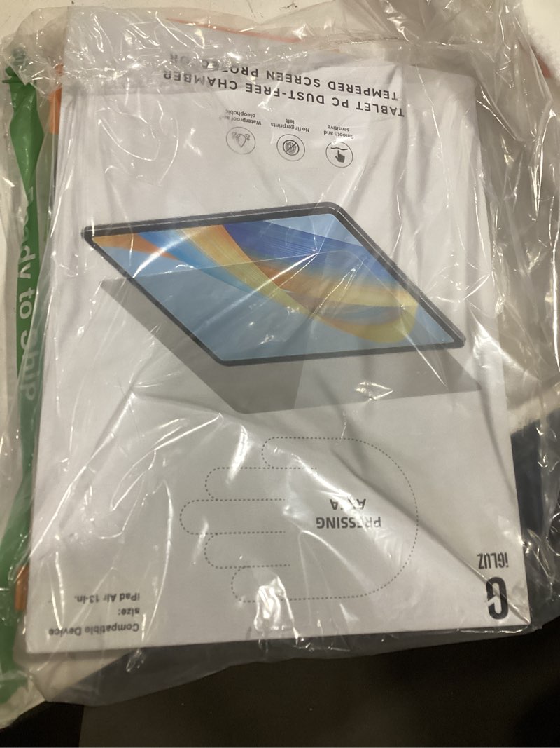 Condition photo showing Good Condition for iGluz 2 Pack Screen Protector for iPad Air 13 inch M3/M2 (7th/6th Generation, 2025/2024), 9H Tempered Glass with Easy Installation Box, Bubble Free, Apple Pencil Compatible, Case Friendly, HD Clarity