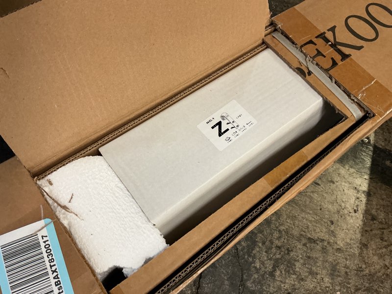 Condition photo showing As Is for ZEKOO 5.5FT Double Track Bypass Sliding Barn Door Hardware Kit for 2 Doors, Bypass Barn Door Track Kit, Low Ceiling, Easy Install, Fit 33\" Wide Door Panel 5.5 Feet(incomplete hardware only)