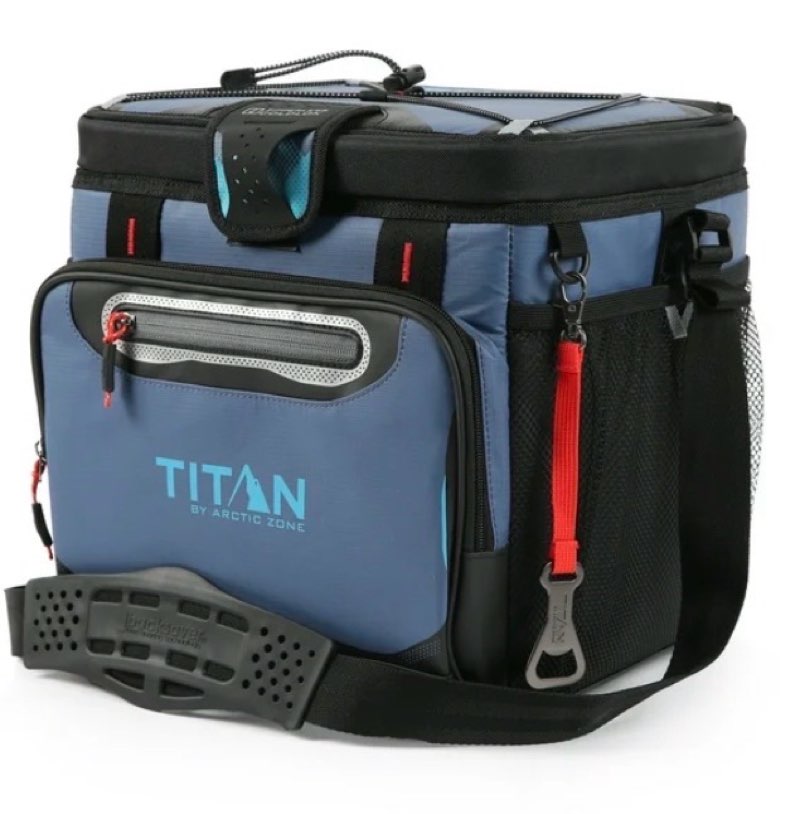Titan by Arctic Zone 24 Can, 16 Quart Zipperless Soft Cooler, Ocean Blue