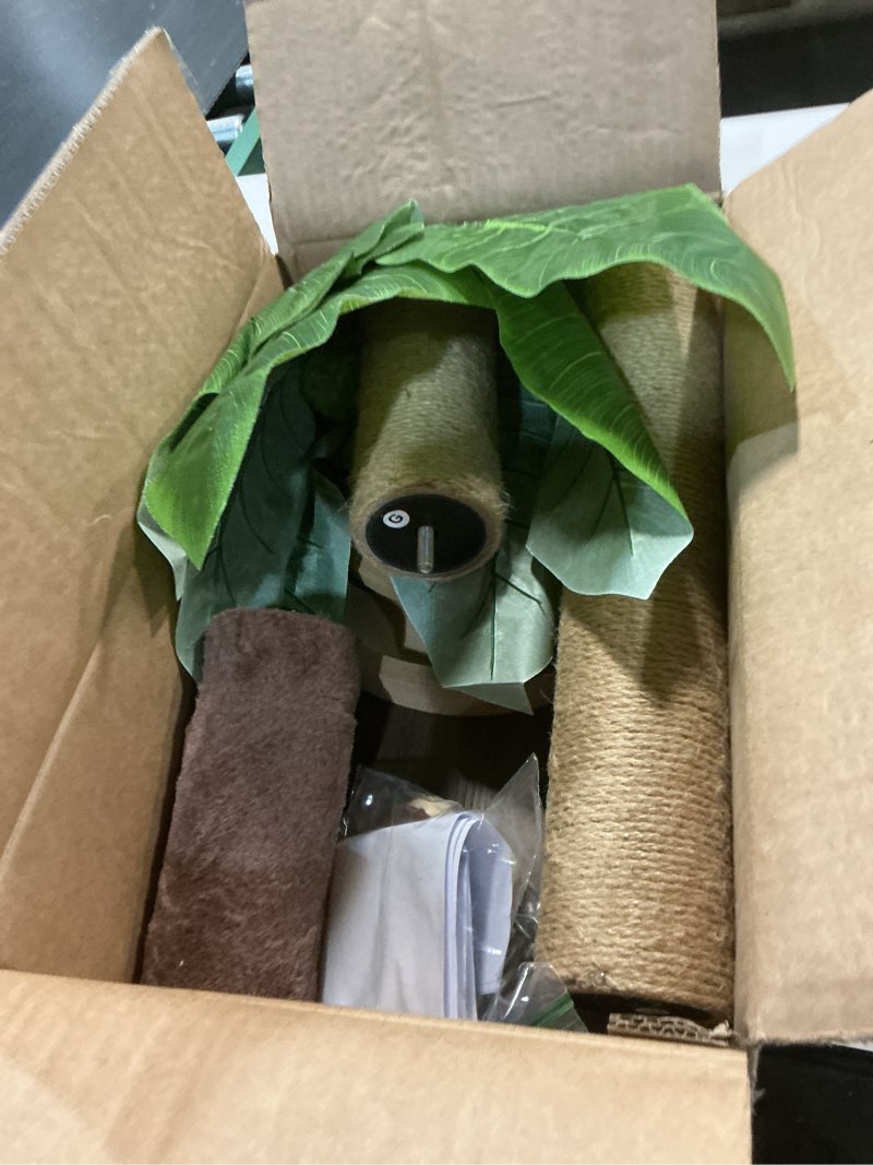 Condition photo showing Good Condition for cat scratching post, 35 inch tall cat scratcher cat tree tower with hanging ball for indoor cats adults,sisal rope kitten scratch with interactive mouse cat toy