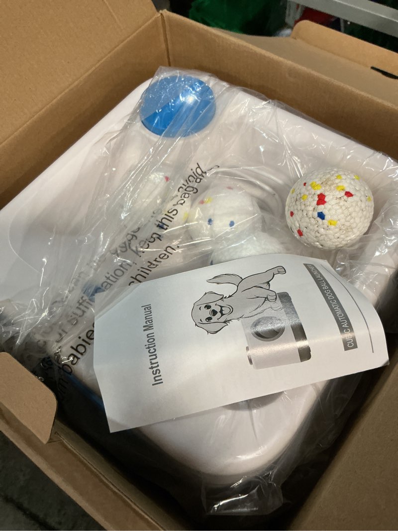 Condition photo showing As Is for Automatic Dog Ball Launcher, Upgrade 2 in 1 Interactive 3 Adjustable Distances Dog Ball Thrower for Small Medium Large Dogs, Rechargeable Brain Training Paw-Activated Balls Launcher with 4 Balls