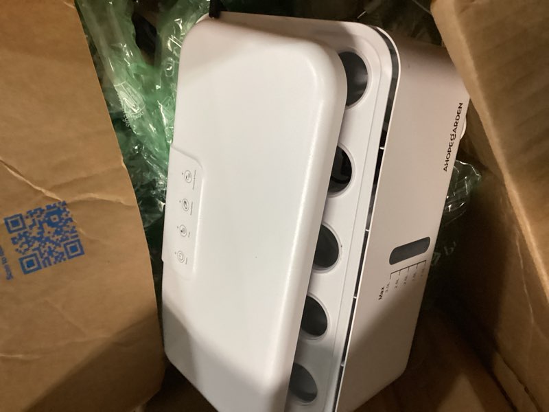 Condition photo showing As Is for ahopegarden indoor garden hydroponics growing system: 10 pods plant germination kit herb vegetable growth lamp countertop with led grow light - hydrophonic planter grower harvest lettuce white 10 pods premium
