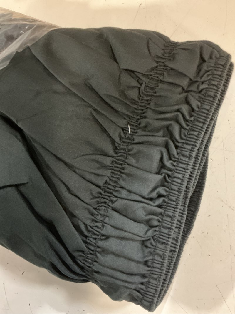 Condition photo showing Good Condition for wrap around dust ruffle bed skirt - black - for king size beds with 18 inch drop - easy fit elastic strap - adjustable pleated bedskirt w/brushed fabric - wrinkle free - for women, men, kids & teens king/cal king 18" - drop 08 - black