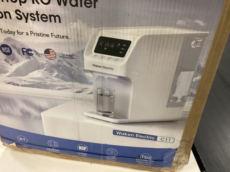 Condition photo showing New/Like New for waken electric c11s reverse osmosis water filtration system countertop 180oz water tank 4:1 pure to drain 8 stage ro filter no installation for home apartment condo rv arctic white