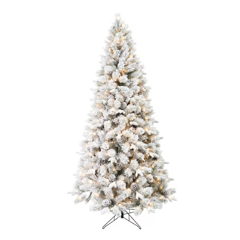 holiday living 7.5-ft albany pine pre-lit flocked artificial christmas tree new