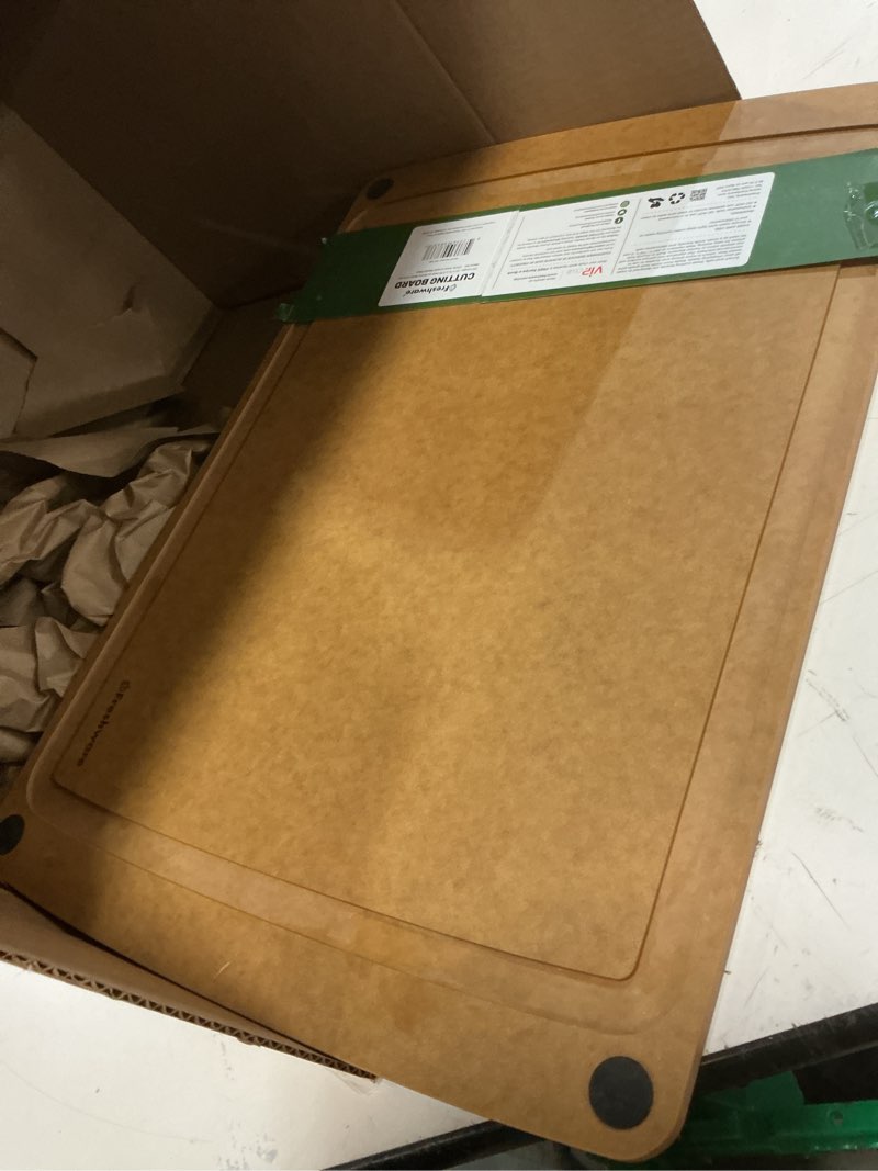 Condition photo showing Good Condition for freshware wood cutting board for kitchen, juice groove, non-slip silicone feet, dishwasher safe, 2x large, 20" x 14", natural 20" x 14" [groove] [natural]