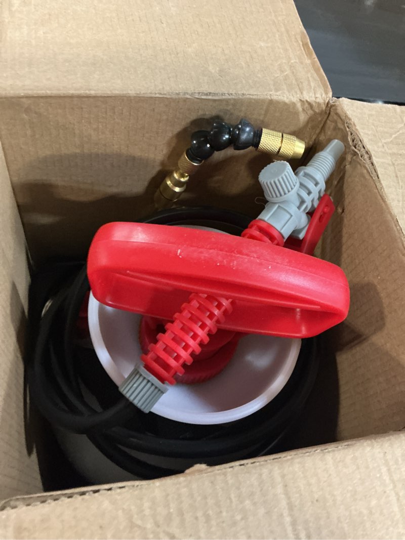 Condition photo showing Good Condition for tabor tools 1.3 gallon lawn and garden pump pressure with pressure relief valve, adjustable shoulder strap and telescopic adjustable wand and viton seals. n50va. 1.3 g + viton wand