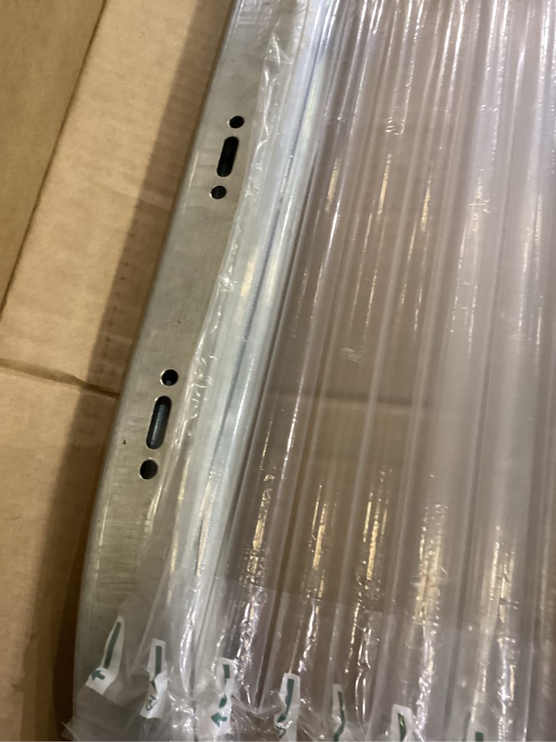 Condition photo showing As Is for LAJIAOZ Garage Door Horizontal Tracks Pair, 12" Radius Curved Tracks for 7ft High Garage Doors, Heavy Duty 2" Roller System Track Set, Residential & Commercial Replacement Parts(Left/Right, TL=8.5FT) R12