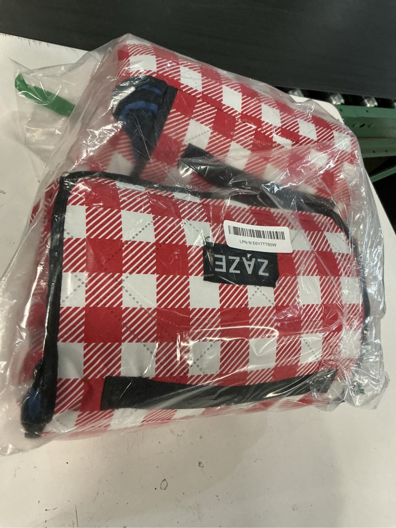 Condition photo showing Good Condition for zaze picnic blanket extra large waterproof, 80''x80''checkered picnic blankets beach, outdoor, camping on grass accessories couple ideas wedding registry gifts (red and white)