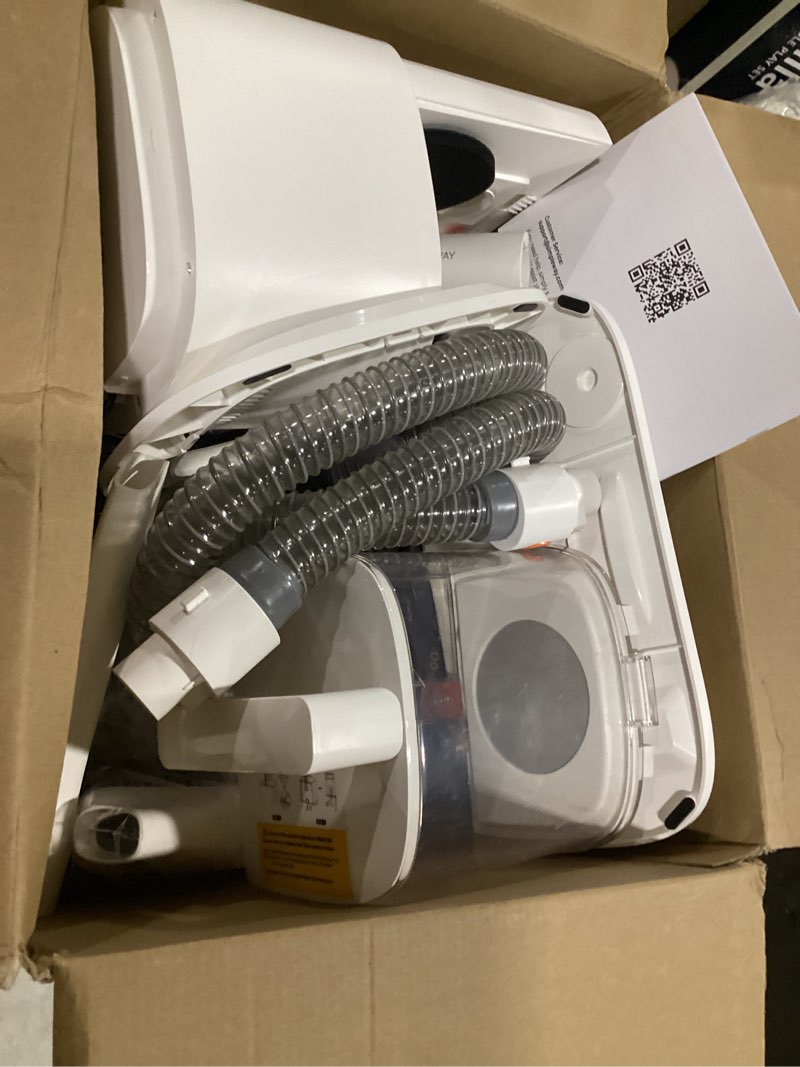 Condition photo showing As Is for dog grooming vacuum kit for shedding: pet hair remover with quiet suction cleaners and large capacity dustbin for long-haired dogs and cats home brush and groomer with 6 attachments(ivory)