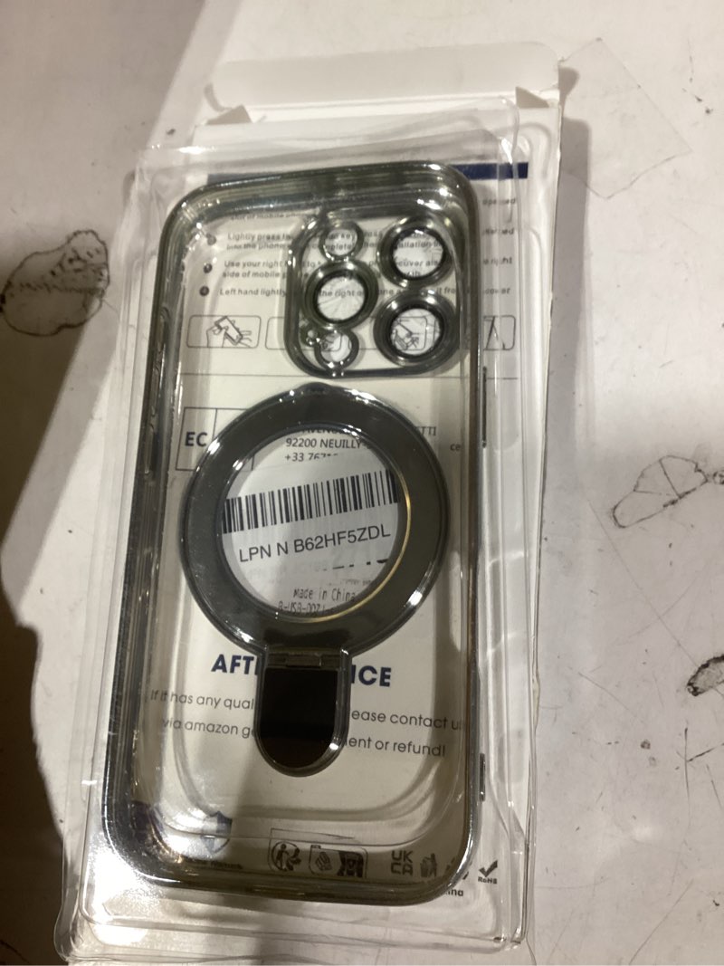 Condition photo showing New/Like New for magnetic for iphone 16 pro case with invisible stand[compatible with magsafe][full camera lens protector][military drop protection] shockproof not yellowing clear slim soft for women men iphone 16 pro silver
