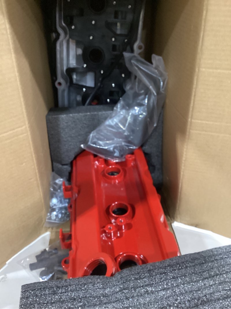 Condition photo showing Good Condition for mitzone upgrade aluminum valve cover left and right compatible with 2003-2008 nissan 350z infiniti fx35 g35 m35 vq35de 3.5l part # 13264am600 13264am610 upgrades(red-aluminum)