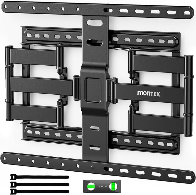 monTEK Ultra Slim TV Wall Mount for 43-90 Inch TVs | 1.1" Thin Low Profile Full Motion Bracket | Dua