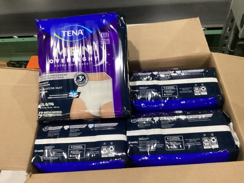 Tena men overnight extra coverage protective underwear masculine fit L/XL ( 48 pack ) 