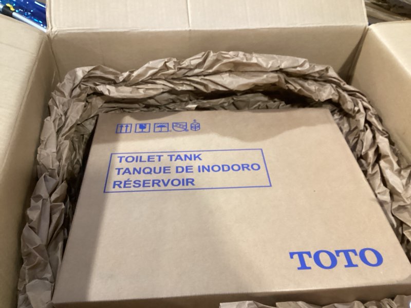 Condition photo showing New/Like New for TOTO Drake Two-Piece Elongated 1.6 GPF TORNADO FLUSH Toilet with CEFIONTECT, Cotton White - CST776CSG#01