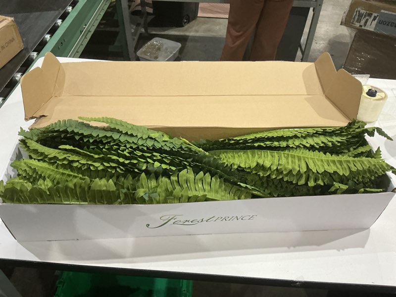 Condition photo showing Good Condition for 42" artificial boston fern large bush plants, 2 bundles of fake ferns with 65 fronds for outdoors home decor 42" 2 pcs