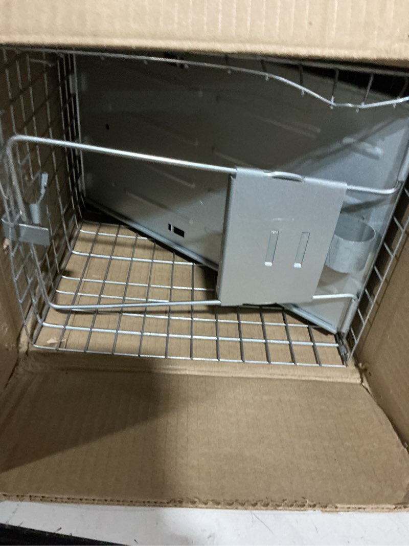Condition photo showing As Is for havahart 1079sr large 1-door humane catch and release live animal trap cage - live raccoon trap, for bobcats, beavers, dogs, & more