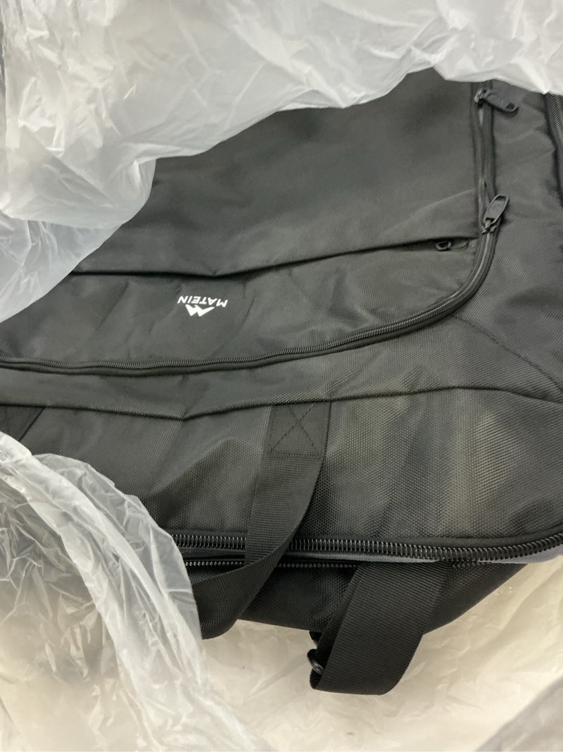 Condition photo showing New/Like New for matein garment bag for travel, large carry on garment bags with strap for business, waterproof hanging suit luggage bag for men women, wrinkle free suitcase cover for shirts dresses coats, black