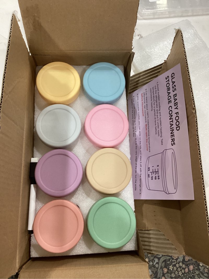 Condition photo showing Good Condition for 8 Pack Glass Baby Food Storage Containers, 4 oz Leakproof Baby Food Jars with Lids, Small Glass Food Containers for Infant Baby, Freezer Safe 8P
