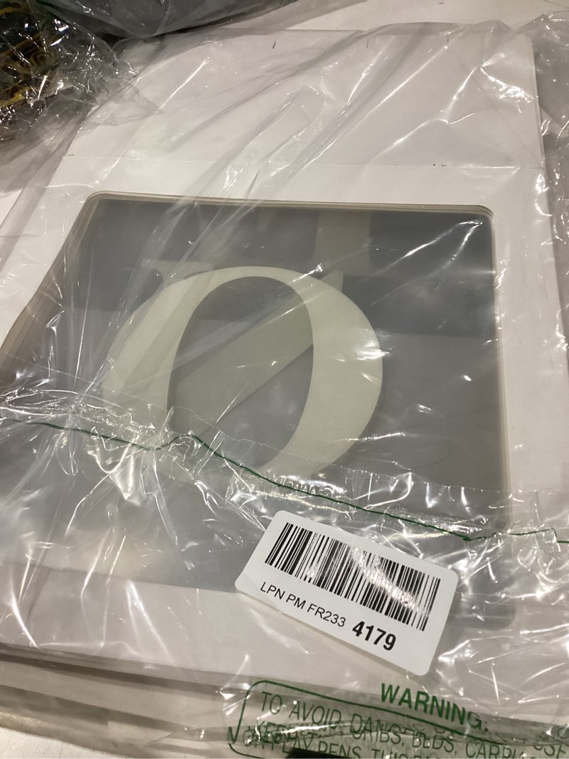 Condition photo showing As Is for first birthday party decorations for boy or girl 'one' letters individual three white transparent square boxes, decor for 1 year old baby birthday party decor backdrop favors
