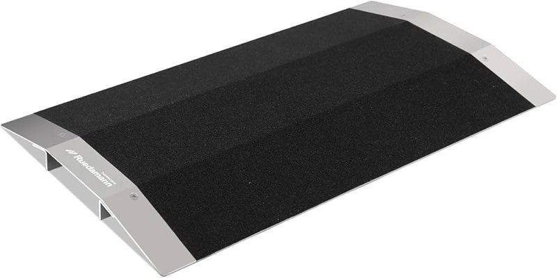 Threshold Ramp, 600lbs Load Capacity, Wheelchair Ramp with Detachable Supporting Frame and Non-Slip Surface, Aluminum Door Ramps for Wheelchairs, Stairs, Vans, Scooters, Steps