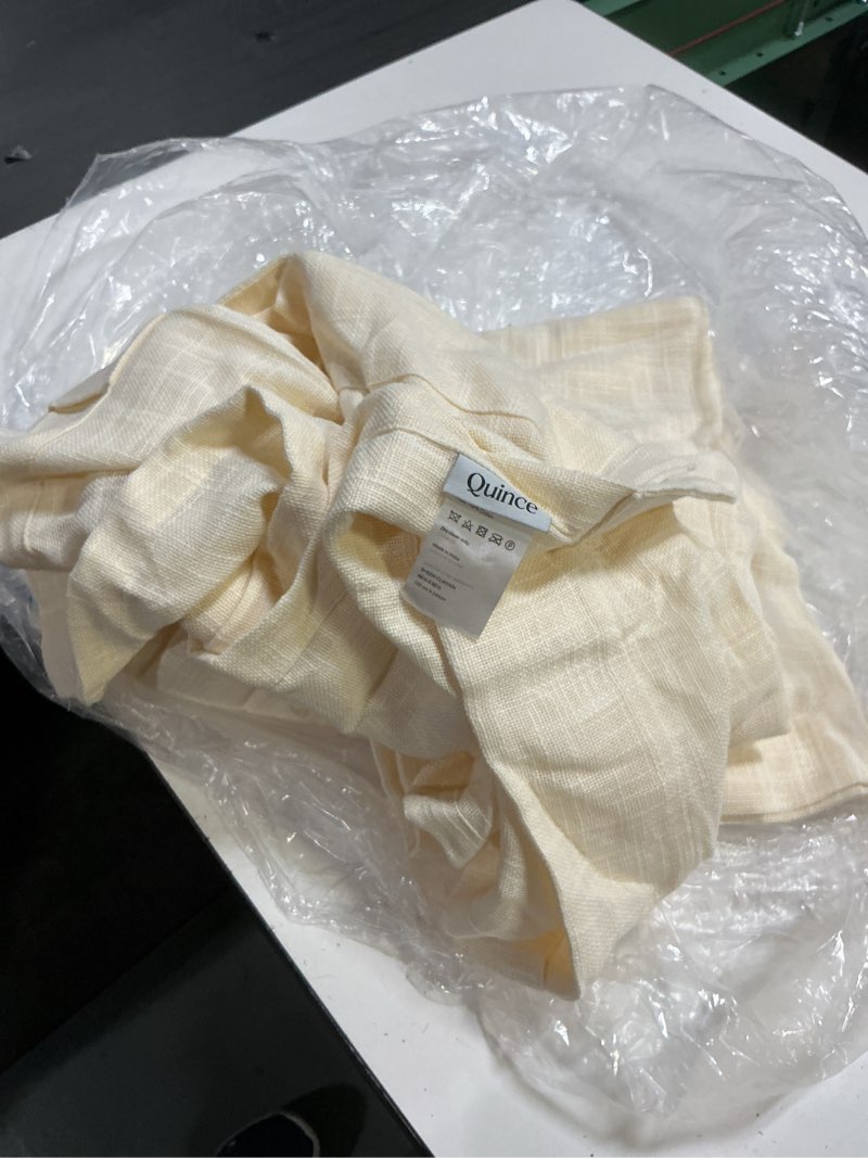 Condition photo showing Good Condition for quince 100% cotton sheer curtain 48”x96” ivory set of 2