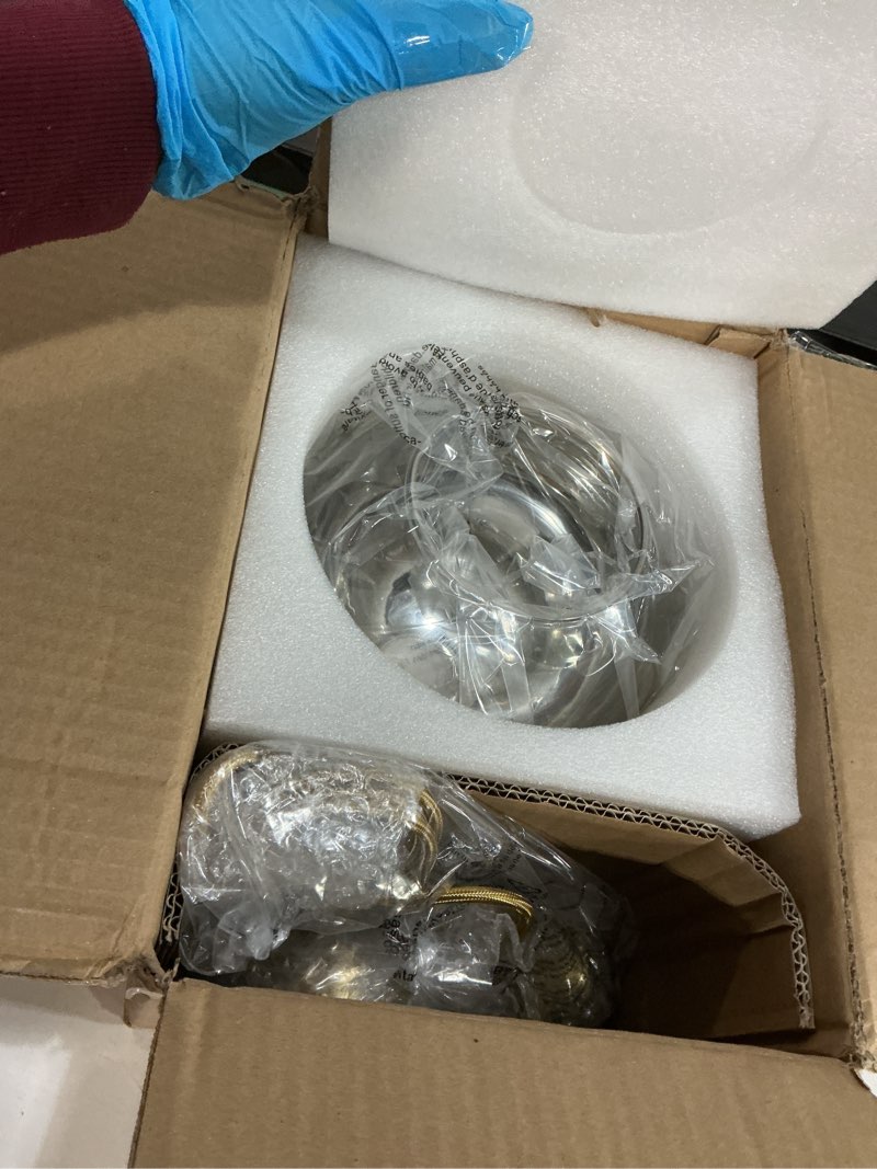 Condition photo showing New/Like New for KCO Lighting Glass Globe Hanging Light Fixture Modern Gold Pendant Lights Kitchen Island Mid Century Dining Room Hanging Light Fixtures Over Table Single Pendant Light Gold-20cm