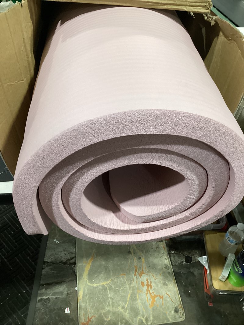 Condition photo showing As Is for amazon basics extra thick exercise yoga mat with carrying strap rose 1-inch