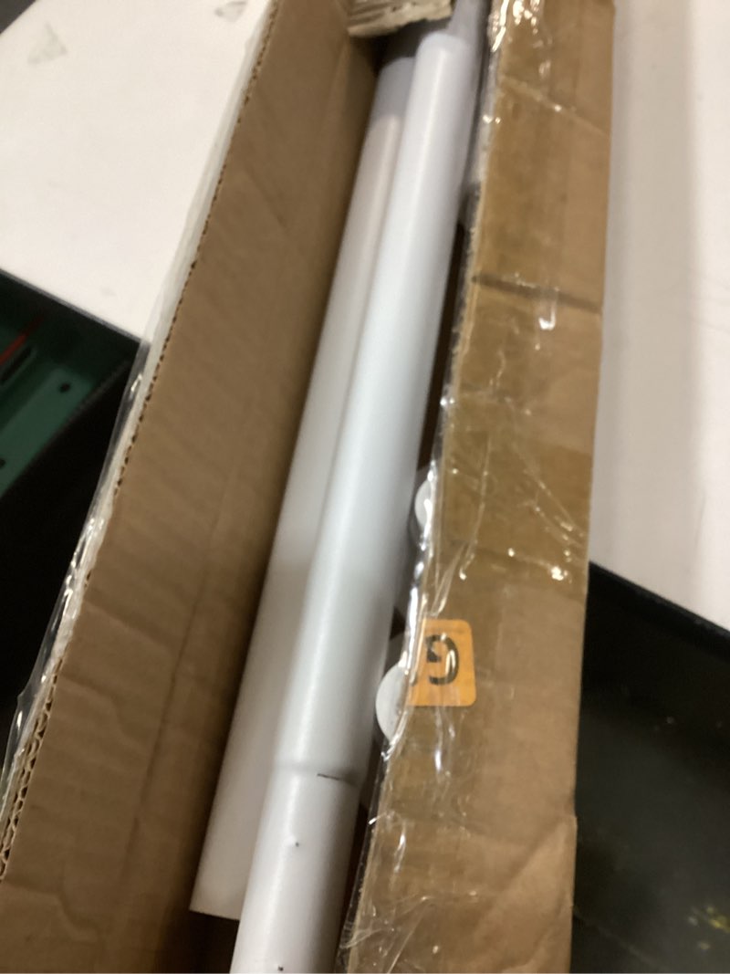 Condition photo showing As Is for Tension Curtain Rod 51-128 In, Shower Curtain Rods No Drilling for Bathroom, Long Outdoor Curtain Rod for Patio Window, Adjustable Spring Pole Room Divider Renter Friendly, Never Rust, White 51-128 Inches White