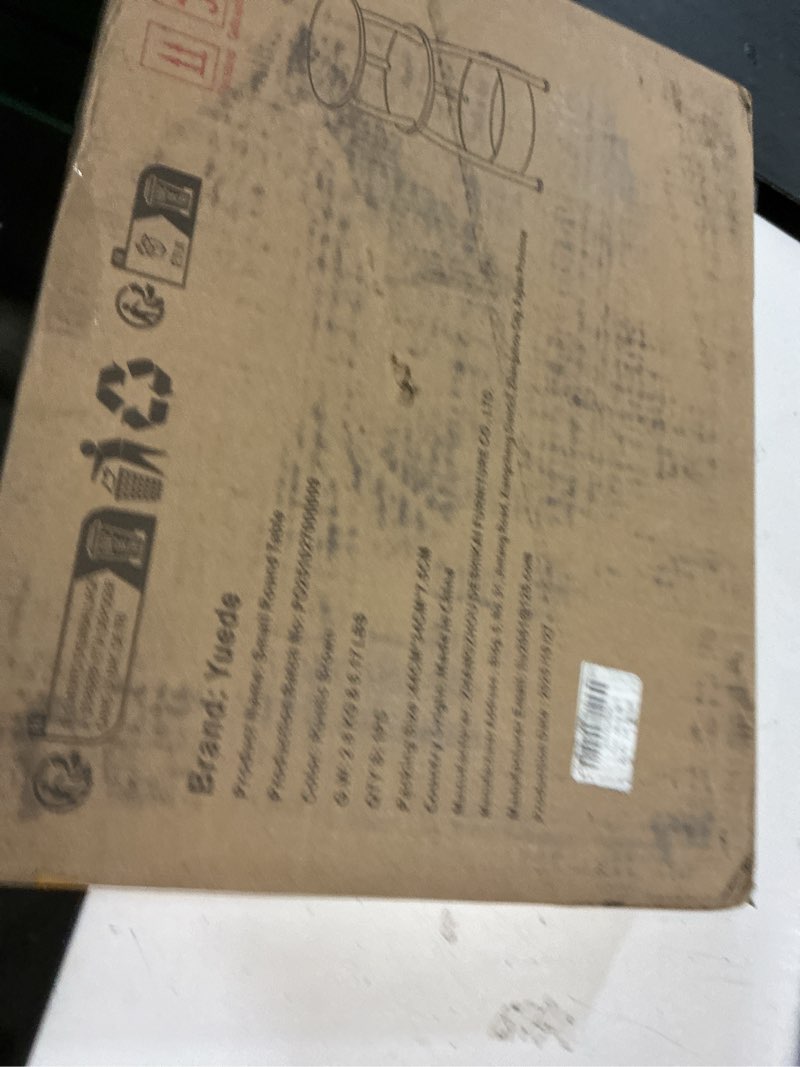 Condition photo showing New/Like New for small side table for small spaces with storage basket, round end table 3-tier nightstand sofa corner table for living room, bedroom, patio and more 24in tall rustic brown rustic brown 11.81" dia