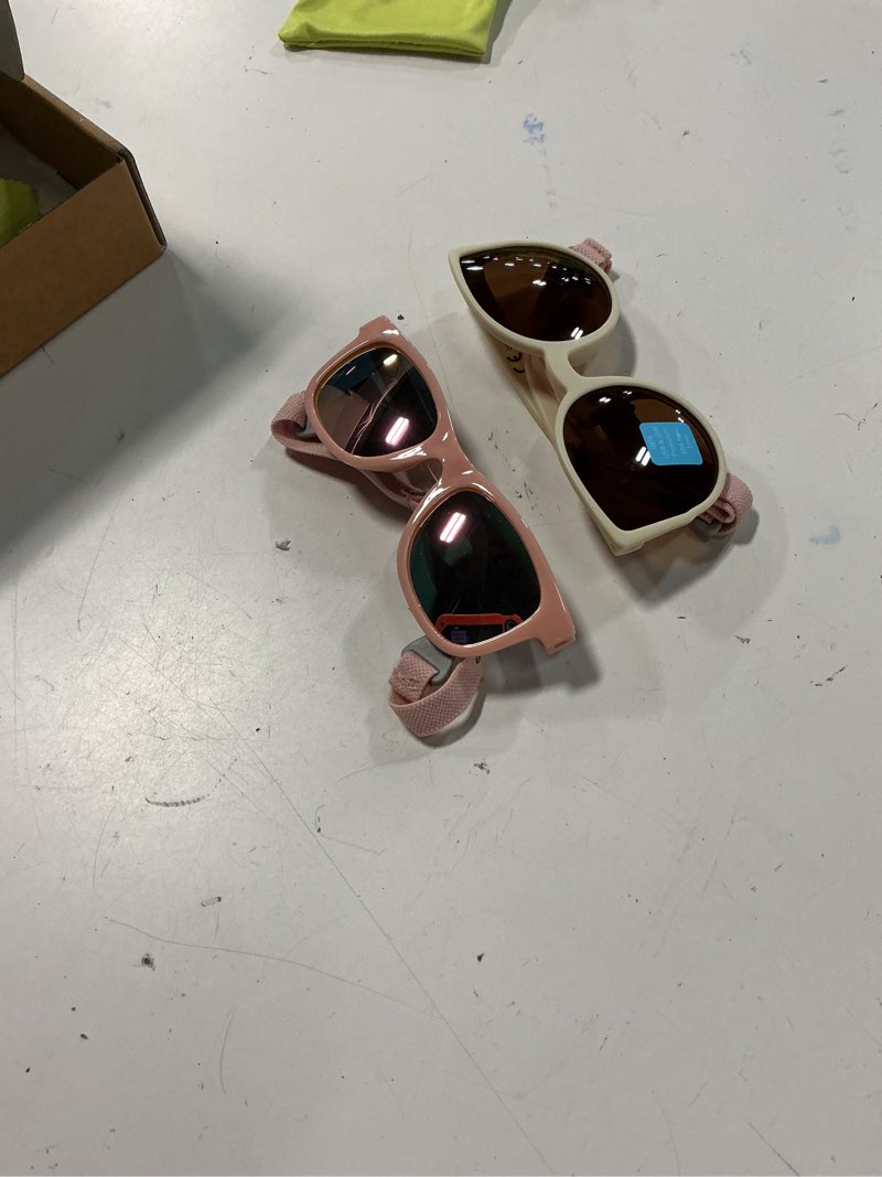Condition photo showing Good Condition for cocosand baby sunglasses with strap square cat eye uv400 for infant toddler boys girls age 0-24 months  2-pack