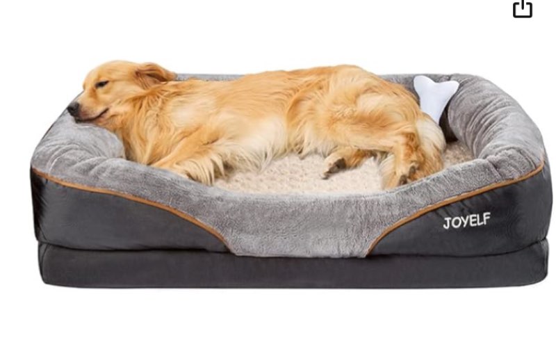 JOYELF XLarge Memory Foam Dog Bed, Orthopedic Dog Bed & Sofa with Removable Washable Cover and Squeaker Toy as Gi