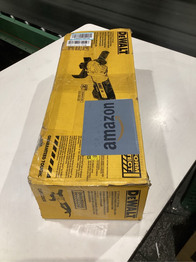 Condition photo showing As Is for DEWALT Angle Grinder, RAT Tail, 5-Inch / 6-Inch, 13-Amp (DWE43265N)