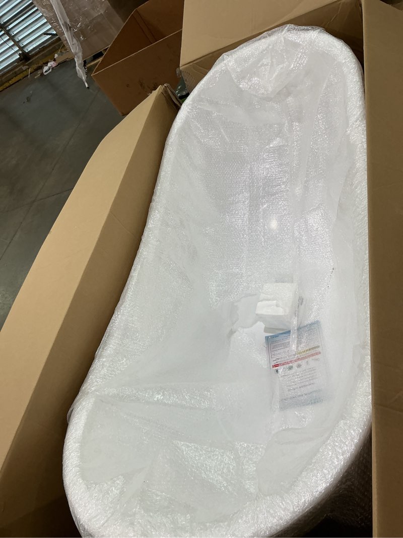 Condition photo showing New/Like New for woodbridge 71"freestanding white acylic soaking bathtub with brushed gold drain and overflow,bta1517 -bg-drain &o